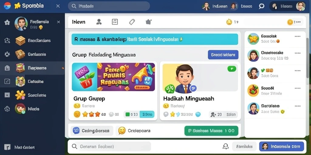 Layar komunitas untuk berdiskusi dengan pemain lain.